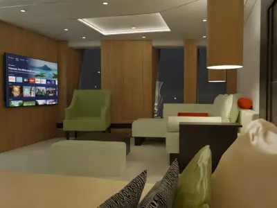 Luxury Apartment Bedroom Low-poly 3D model