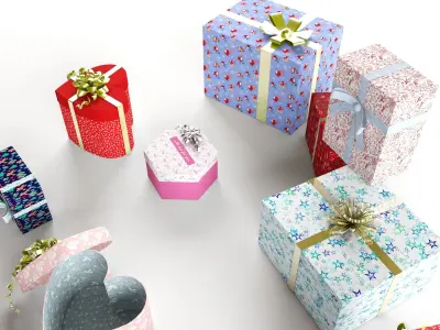  Set of 13 dizzy and deadpan collection gifts boxes 3D model