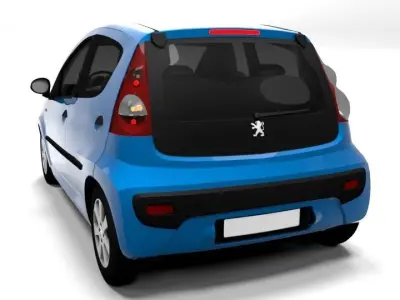 PEUGEOT 107 5D LOWPOLY Low-poly 3D model