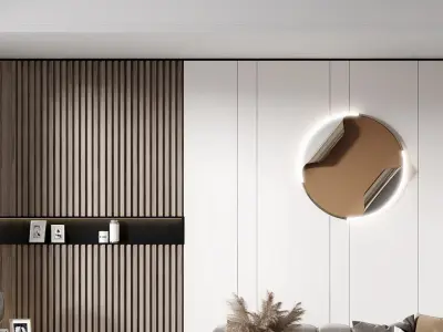 Modern living room 3D model 11