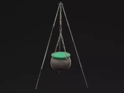 Hanged Cauldron Low-poly 3D model