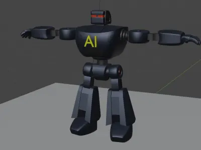 Science fiction space AI robot Free 3D model