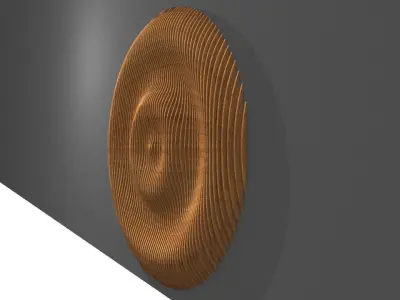 Parametric Circular Wavy Wooden Panels 3D model