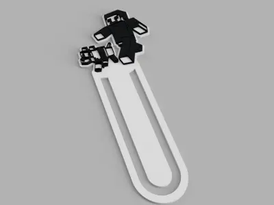 Minecraft Steve with dog Logo Bookmark for books Free 3D print model