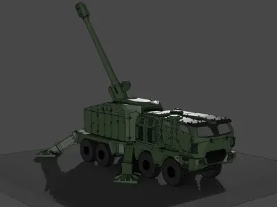 Yugoimport B-52 Nora self-propelled howitzer gun 3D print model