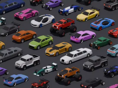 Stylized Lowpoly Cars Vol2 Low-poly 3D model
