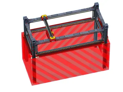 isometrical scaffolding 1x2 section Low-poly 3D model