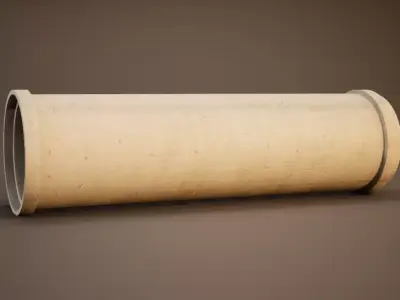 Modular Concrete Pipe Free low-poly 3D model