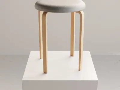 Modern Concrete Stool for Architecture Low-poly 3D model
