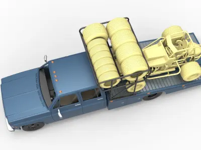 Vintage Transporter truck for Race car Version 2 Scale 1 to 25 3D print model