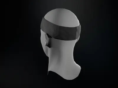 Black Headband Low-poly 3D model