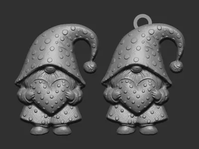 valentines  gnome with heart  3D print model