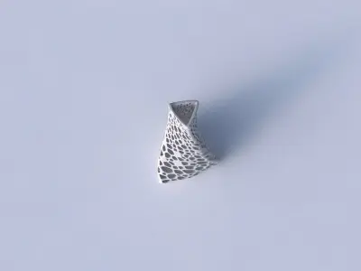 Vase twist tilted triangle with dense organic lattice 3D print model