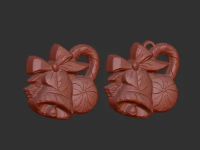 christmas bell and candy treedecor  3D print model