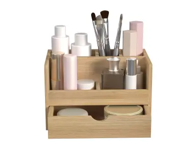 Wooden Organizer for Cosmetics 3D model