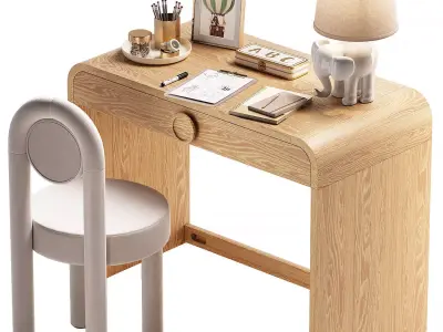 Study Room Desk For Teenager and Kids N05 3D model