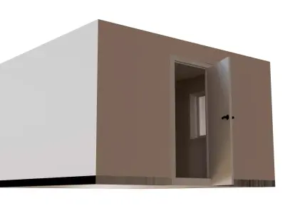 Minimalist Small Room Exterior  Low-Poly 3D House Model Low-poly 3D model