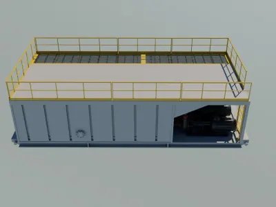Drilling short version cabin Low-poly 3D model