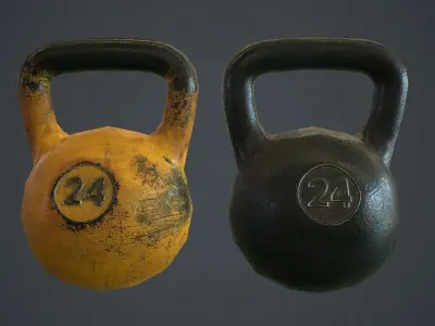 Kettlebell PBR Game Ready kettlebells Low-poly 3D model
