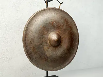 19th Century Laos Bronze Gong 3 3D model