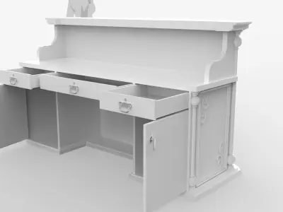 Luxury Reception Counter Desk 3 3D model