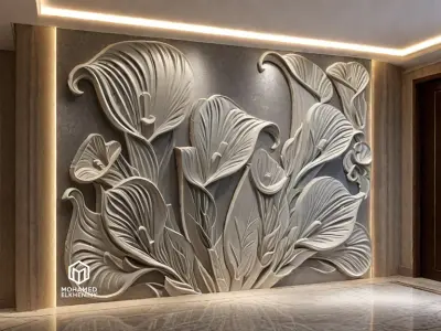3D CNC Wall Panels Modern Wall Decor Model 02 3D model