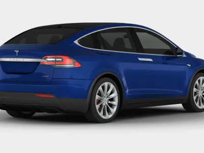 Tesla Model X 2017 detailed interior 3D model