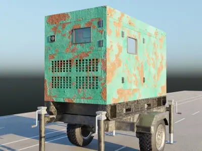 Portable Generator Low-poly 3D model