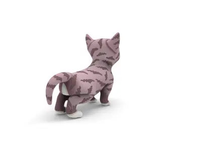 Cartoon Cute Pet Kitten Rigged  Low-poly 3D model