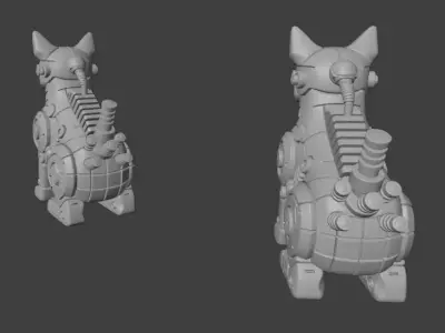 Mechanical Dog Sculpture 3D print model