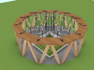 Radial cable model 3D model