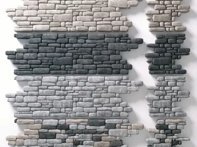 Brick rock stone decorative wall  3D model