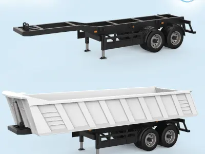 Heavy Tipper Trailer 3D print model