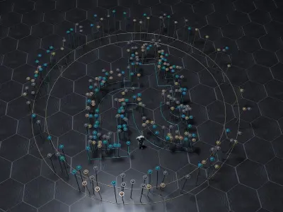 Sticks for street Decoration 3D model