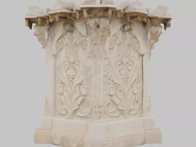 Large Ornate Wall Section Low-poly 3D model