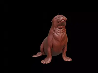Seal Animal Sculpture 3D print model