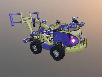 Kombi Transporter Wrecker Vehicle  3D model