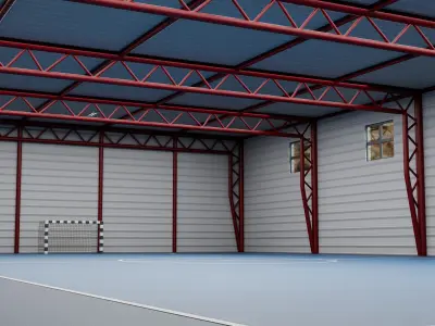 Realistic Futsal Court 3D Model True to Life Dimensions 3D model Low-poly 3D model