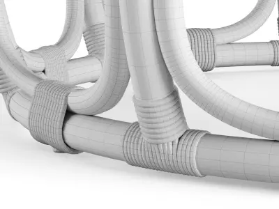 Anguilla Rattan Coffee Table Serena and Lily 3D model