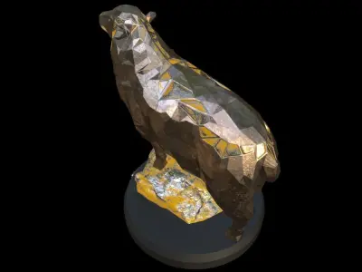 Steampunk Sheep Rock Low-poly 3D model