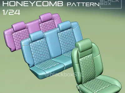 BB04a honeycomb Pattern Seat FOR DIECAST AND MODELKITS 1-24th 3D print model
