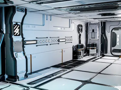 26 Sci-Fi 3D models - Interior Asset Pack 3D model