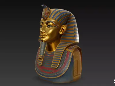 Pharaoh Mask of Tutankhamun Low-poly 3D model