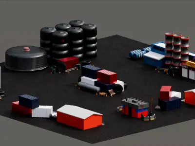 Service station 3D model