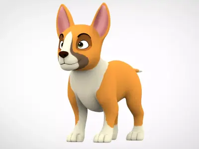 Bull Terrier  Low-poly 3D model