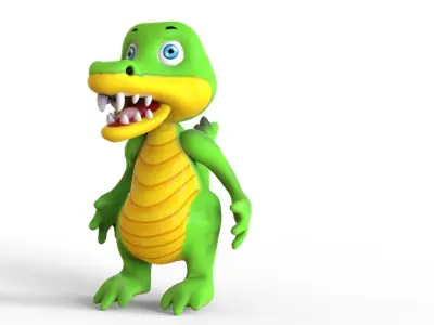 Crocodile Cartoon Low-poly 3D model