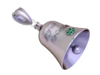 Golden Engraved Bell Pendant  Luxury Personalized Jewelry 3D print model