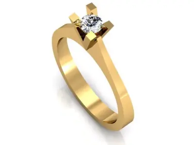 solitaire ring 3D print model 12