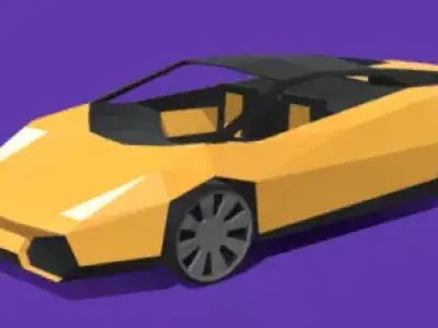Low Poly Lamborgini Cartoon Type  Free low-poly 3D model