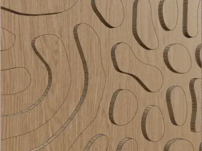 Decorative Wooden Wall Model 18 Low-poly 3D model